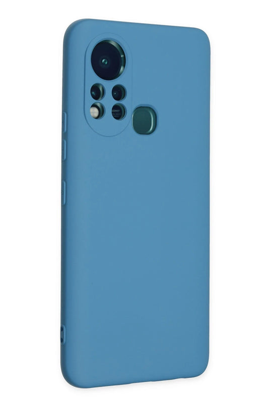 Infinix Hot 11s Nano içi Kadife Silikon Kılıf - Mavi 2