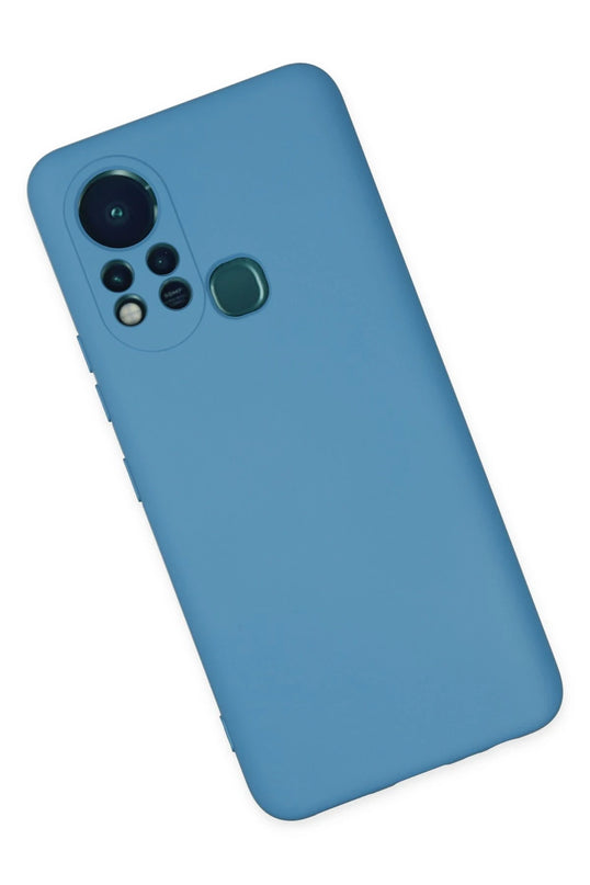 Infinix Hot 11s Nano içi Kadife Silikon Kılıf - Mavi 3