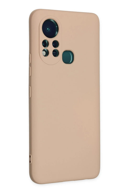 Infinix Hot 11s Nano içi Kadife Silikon Kılıf - Pudra 2