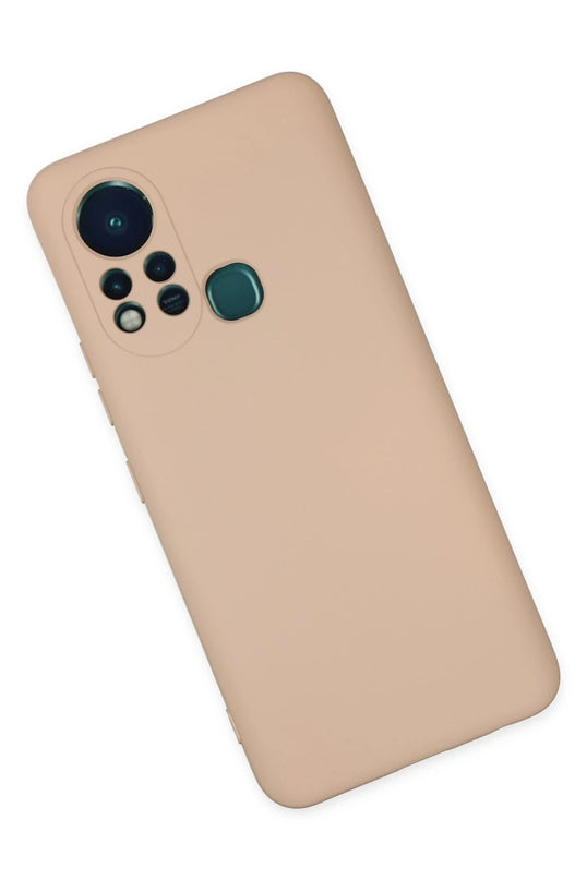 Infinix Hot 11s Nano içi Kadife Silikon Kılıf - Pudra 3