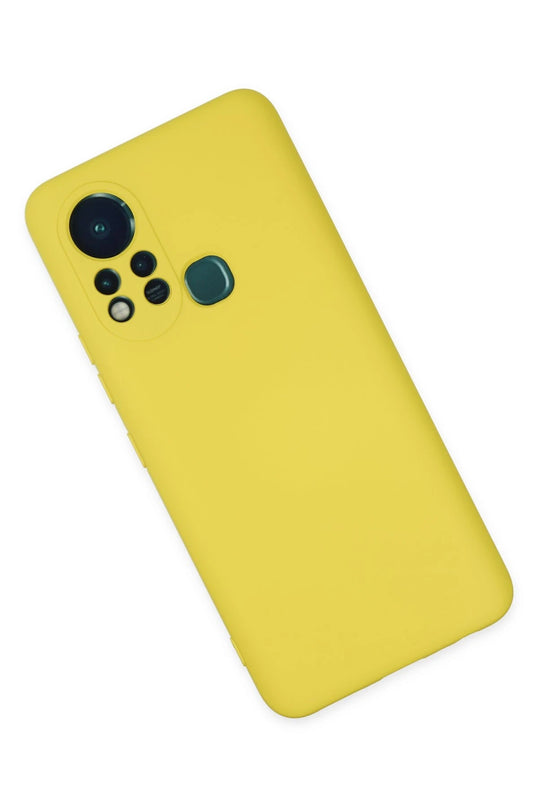 Infinix Hot 11s Nano içi Kadife Silikon Kılıf - Sarı 3