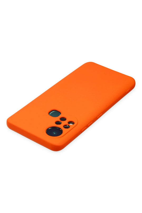 Infinix Hot 11s Nano içi Kadife Silikon Kılıf - Turuncu 5
