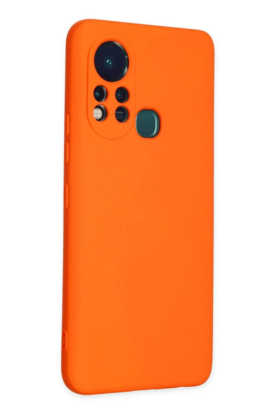 Infinix Hot 11s Nano içi Kadife Silikon Kılıf - Turuncu 2
