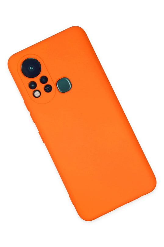 Infinix Hot 11s Nano içi Kadife Silikon Kılıf - Turuncu 3