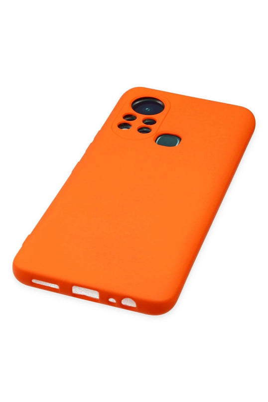 Infinix Hot 11s Nano içi Kadife Silikon Kılıf - Turuncu 4
