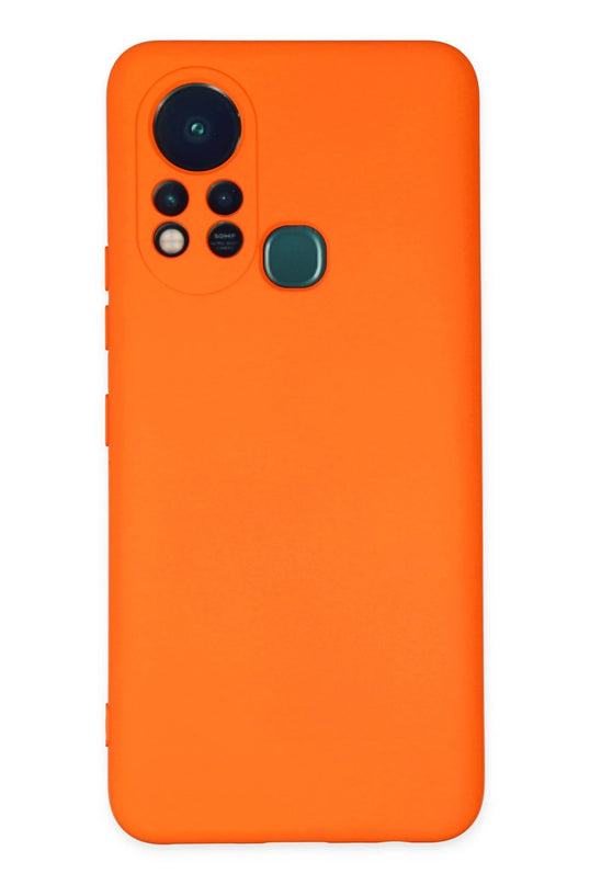 Infinix Hot 11s Nano içi Kadife Silikon Kılıf - Turuncu