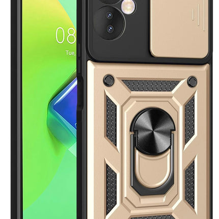 Infinix Hot 30 4G Pars Lens Yüzüklü Silikon Kılıf - Gold