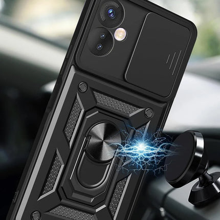 Infinix Hot 30 4G Pars Lens Yüzüklü Silikon Kılıf - Gümüş 4