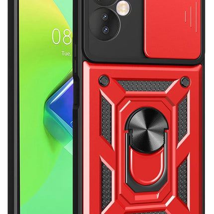 Infinix Hot 30 4G Pars Lens Yüzüklü Silikon Kılıf - Kırmızı