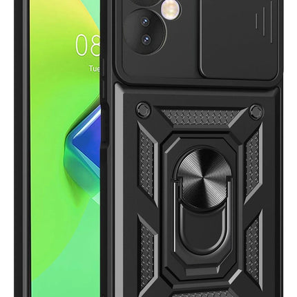 Infinix Hot 30 4G Pars Lens Yüzüklü Silikon Kılıf - Siyah
