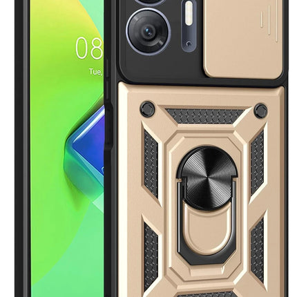 Infinix Hot 30 5G Pars Lens Yüzüklü Silikon Kılıf - Gold