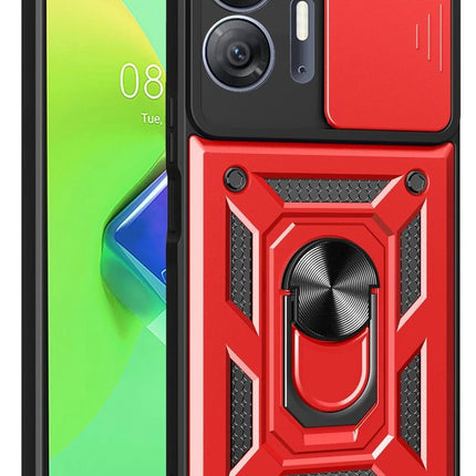 Infinix Hot 30 5G Pars Lens Yüzüklü Silikon Kılıf - Kırmızı