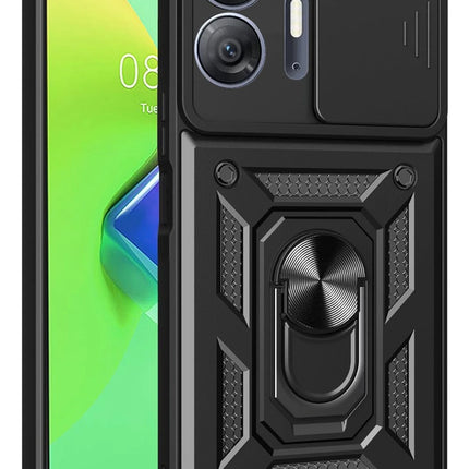 Infinix Hot 30 5G Pars Lens Yüzüklü Silikon Kılıf - Siyah