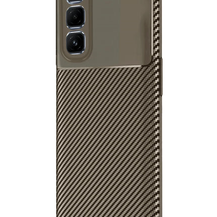 Infinix Hot 50 4G Auto Focus Karbon Kapak Kılıf - Kahverengi 2