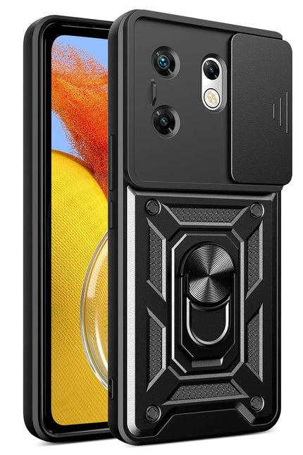 Infinix Zero 30 4G Pars Lens Yüzüklü Silikon Kılıf - Siyah