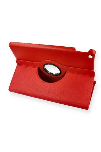 iPad 10.2 (7.nesil) 360 Tablet Deri Kılıf - Kırmızı