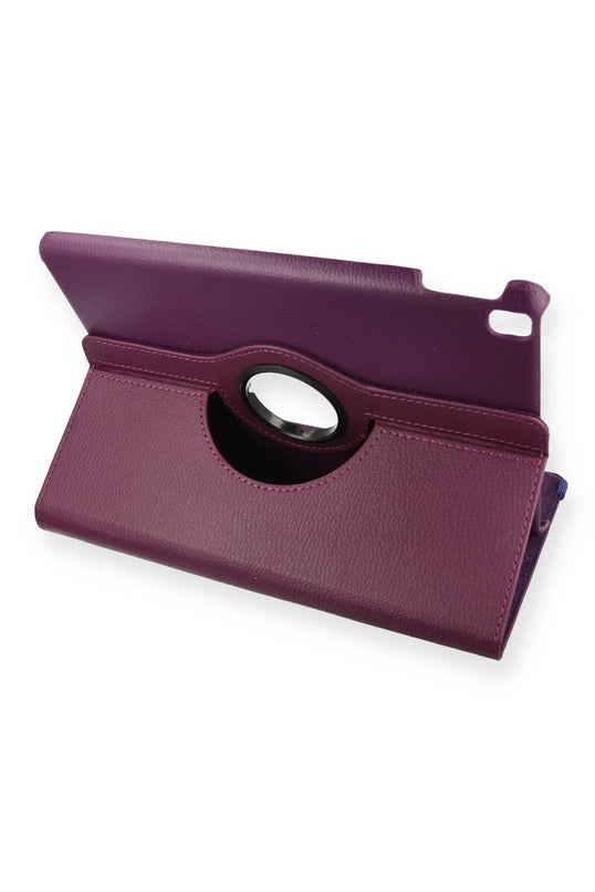 iPad 10.2 (7.nesil) 360 Tablet Deri Kılıf - Mürdüm