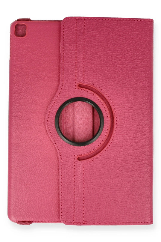 iPad 10.2 (7.nesil) 360 Tablet Deri Kılıf - Pembe 2