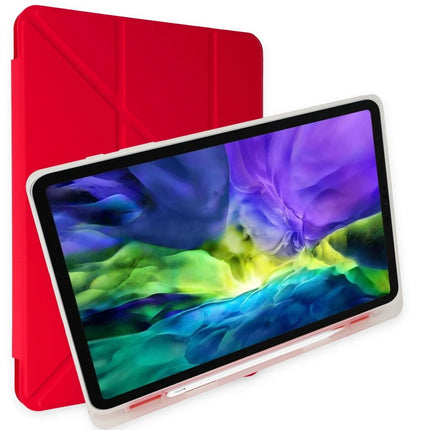 iPad 10.2 (8.nesil) Kalemlikli Mars Tablet Kılıfı - Kırmızı