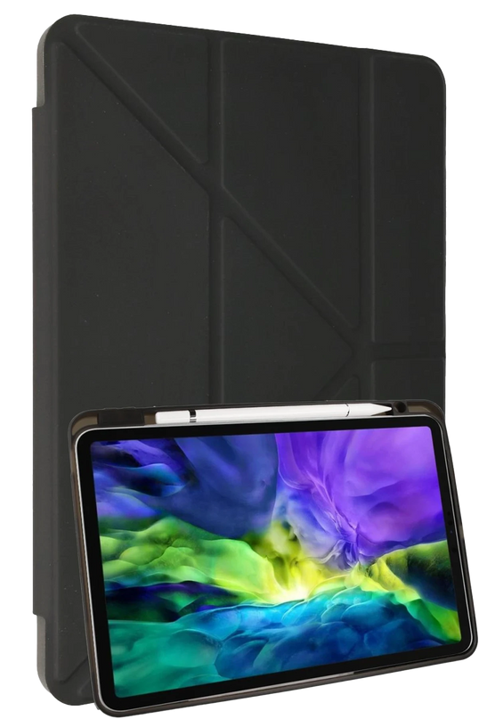 iPad 10.2 (8.nesil) Kalemlikli Mars Tablet Kılıfı - Koyu Gri