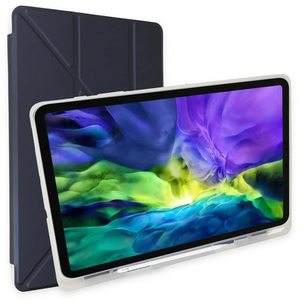 iPad 10.2 (8.nesil) Kalemlikli Mars Tablet Kılıfı - Lacivert