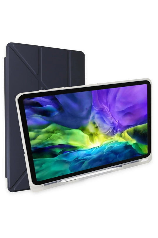 iPad 10.2 (8.nesil) Kalemlikli Mars Tablet Kılıfı - Lacivert