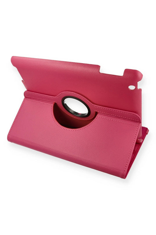 iPad 4 9.7 360 Tablet Deri Kılıf - Pembe
