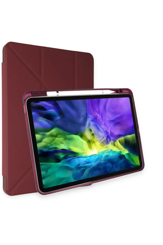 iPad Air 4 10.9 Kalemlikli Mars Tablet Kılıfı - Mürdüm