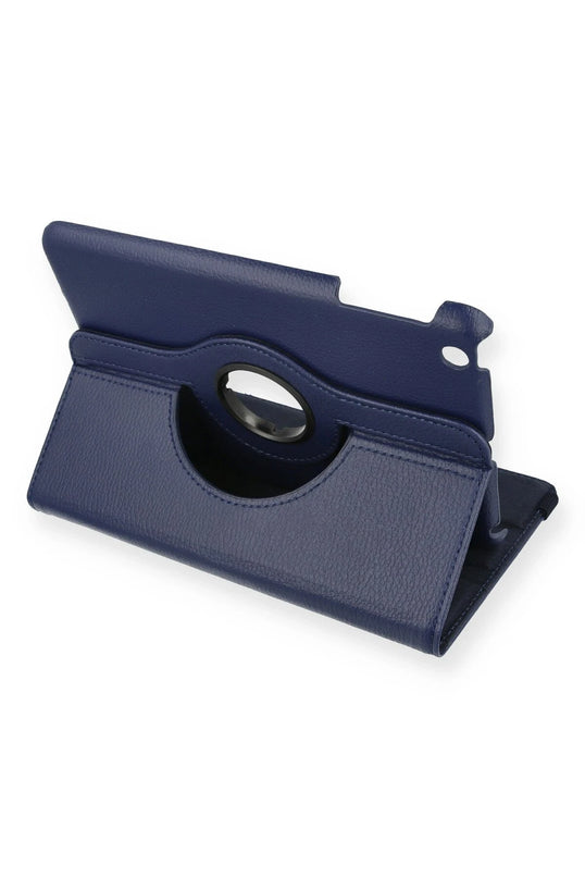 iPad Mini 1 360 Tablet Deri Kılıf - Lacivert