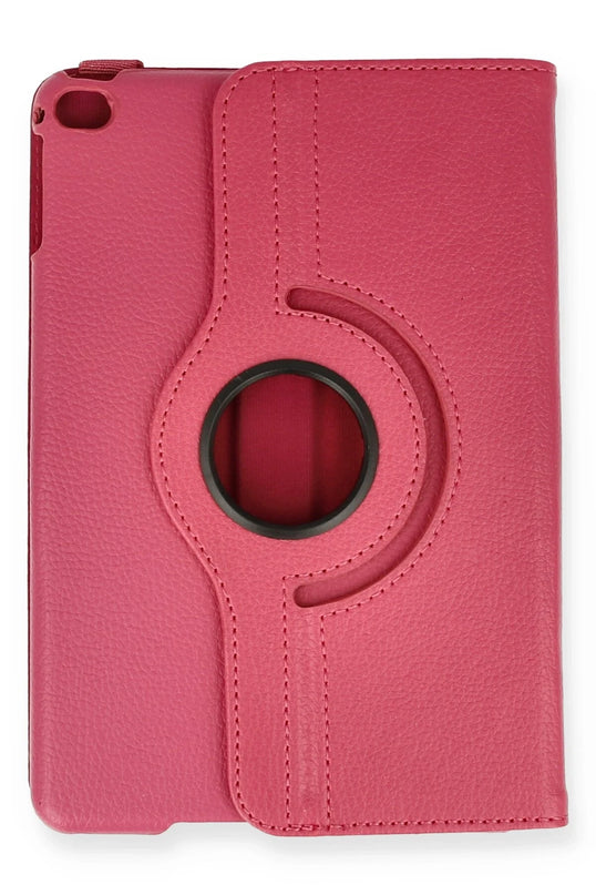 iPad Mini 4 360 Tablet Deri Kılıf - Pembe 2