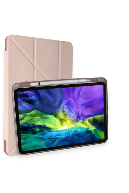 iPad Pro 11 (2021) Kalemlikli Hugo Tablet Kılıfı - Rose Gold