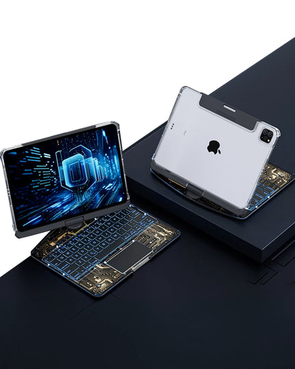 Apple JP11 iPad Pro 11 (2022) Kılıf Vales Dönen Ledli Klavyeli Tablet Kılıfı 3