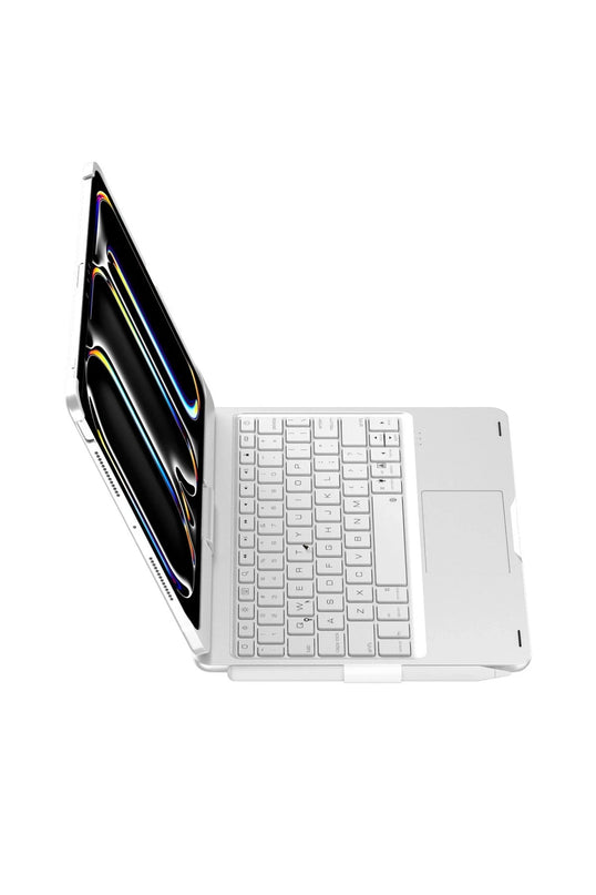 iPad Pro 11 (2024) F11 ATS Kılıf Magic Dönen Klavyeli Tablet Kılıf - Gümüş 4