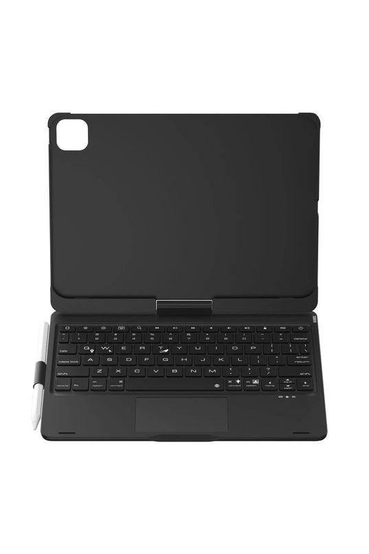 iPad Pro 11 (2024) F11 ATS Kılıf Magic Dönen Klavyeli Tablet Kılıf - Siyah