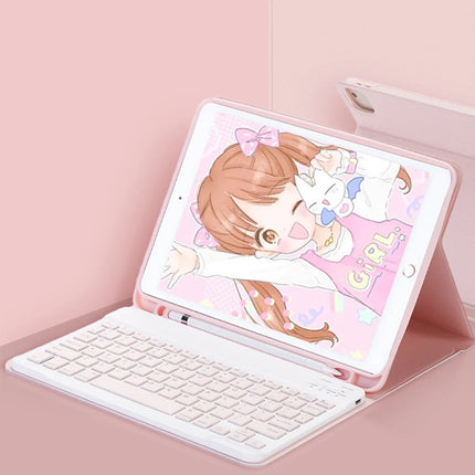 iPad Pro 12.9 (2022) Kılıf KC01 Smart Klavyeli Tablet Kılıfı - Pembe