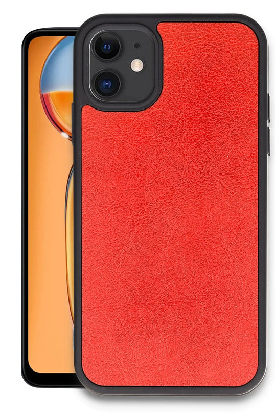 iPhone 11 Aras Deri Kapak Kılıf - Kırmızı
