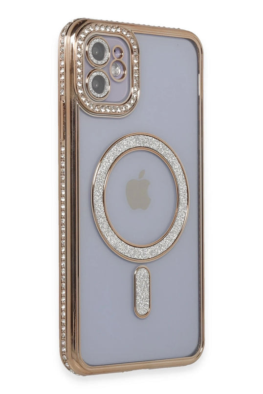 iPhone 11 Joke Simli Magneticsafe Kılıf - Gold