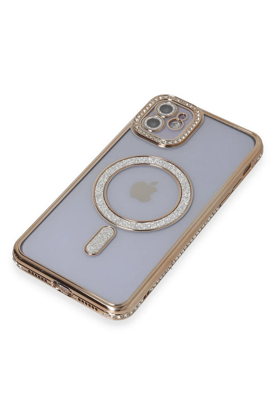 iPhone 11 Joke Simli Magneticsafe Kılıf - Gold 3