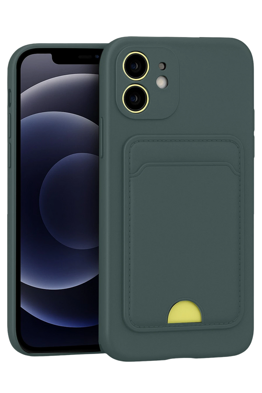 iPhone 11 Kelvin Kartvizitli Silikon Kılıf - Koyu Yeşil
