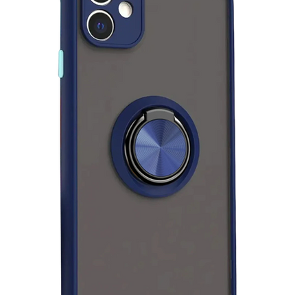 iPhone 11 Montreal Yüzüklü Silikon Kapak Kılıf - Lacivert 2