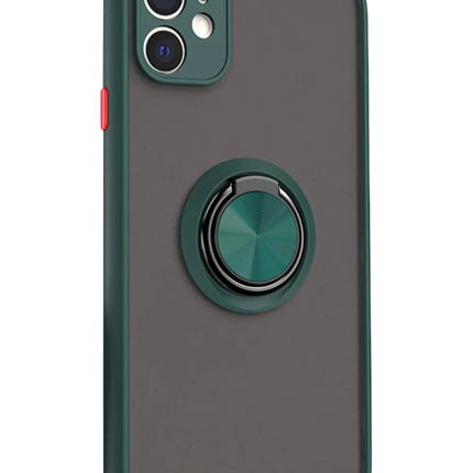 iPhone 11 Montreal Yüzüklü Silikon Kapak Kılıf - Yeşil 2