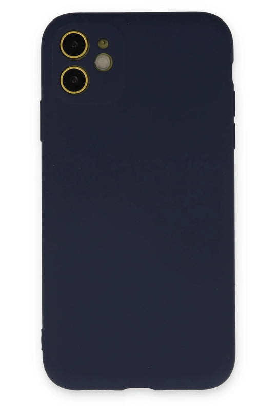 iPhone 11 Nano içi Kadife Silikon Kılıf - Lacivert