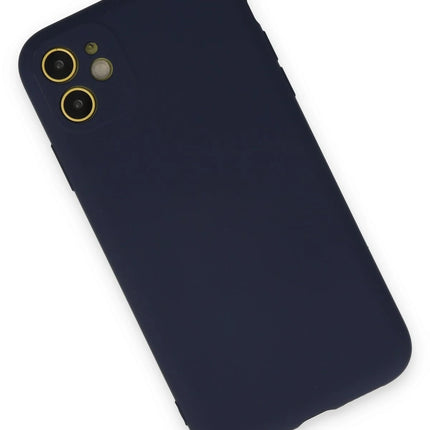 iPhone 11 Nano içi Kadife Silikon Kılıf - Lacivert 2