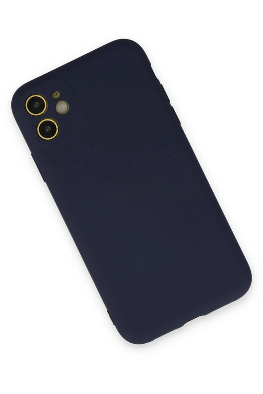 iPhone 11 Nano içi Kadife Silikon Kılıf - Lacivert 2