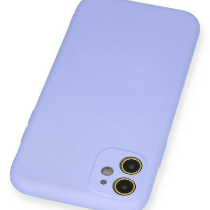 iPhone 11 Nano içi Kadife Silikon Kılıf - Lila 3