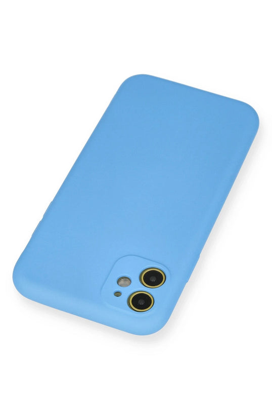 iPhone 11 Nano içi Kadife Silikon Kılıf - Mavi 3
