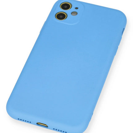iPhone 11 Nano içi Kadife Silikon Kılıf - Mavi 2