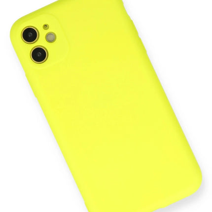 iPhone 11 Nano içi Kadife Silikon Kılıf - Sarı 2