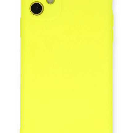 iPhone 11 Nano içi Kadife Silikon Kılıf - Sarı