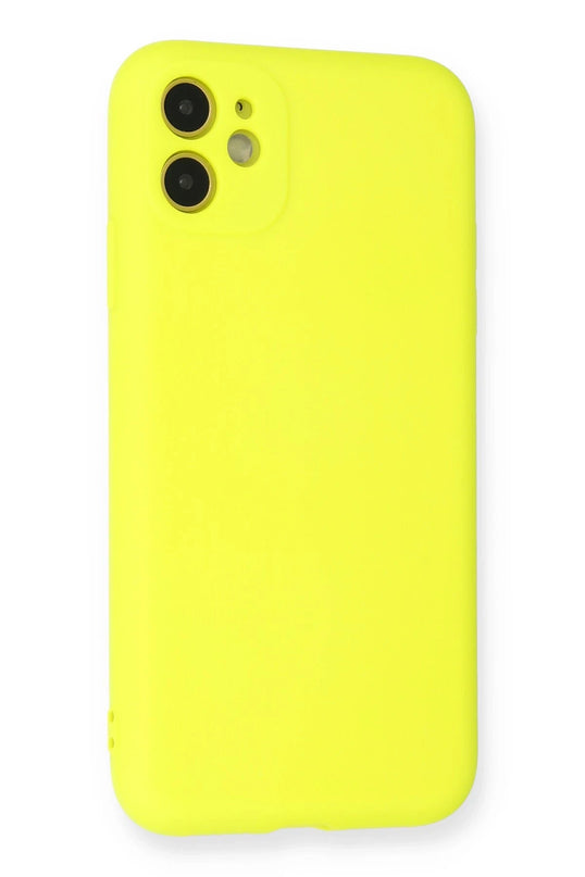 iPhone 11 Nano içi Kadife Silikon Kılıf - Sarı 3